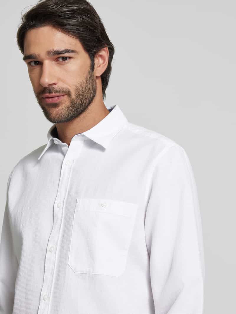 s.Oliver RED LABEL Regular fit vrijetijdsoverhemd van piqué van puur katoen