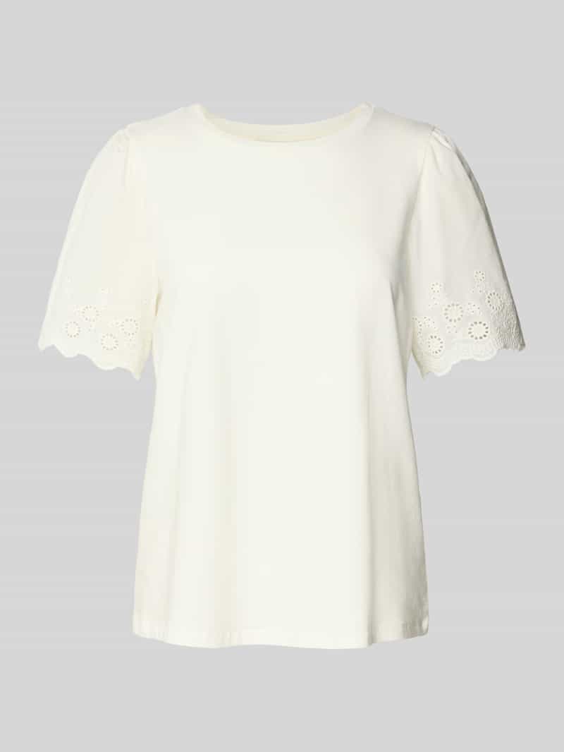 Vila T-shirt met broderie anglaise model 'CELIANA'
