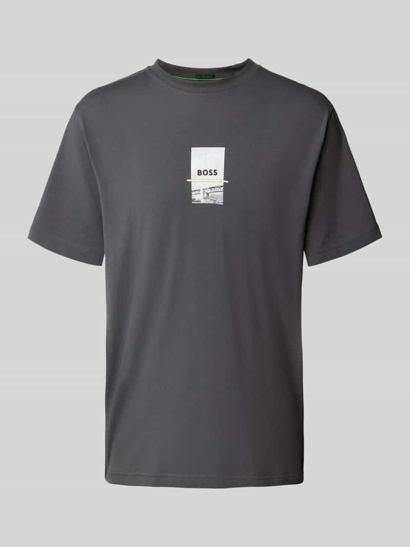 BOSS Green Regular fit T-shirt van katoenmix