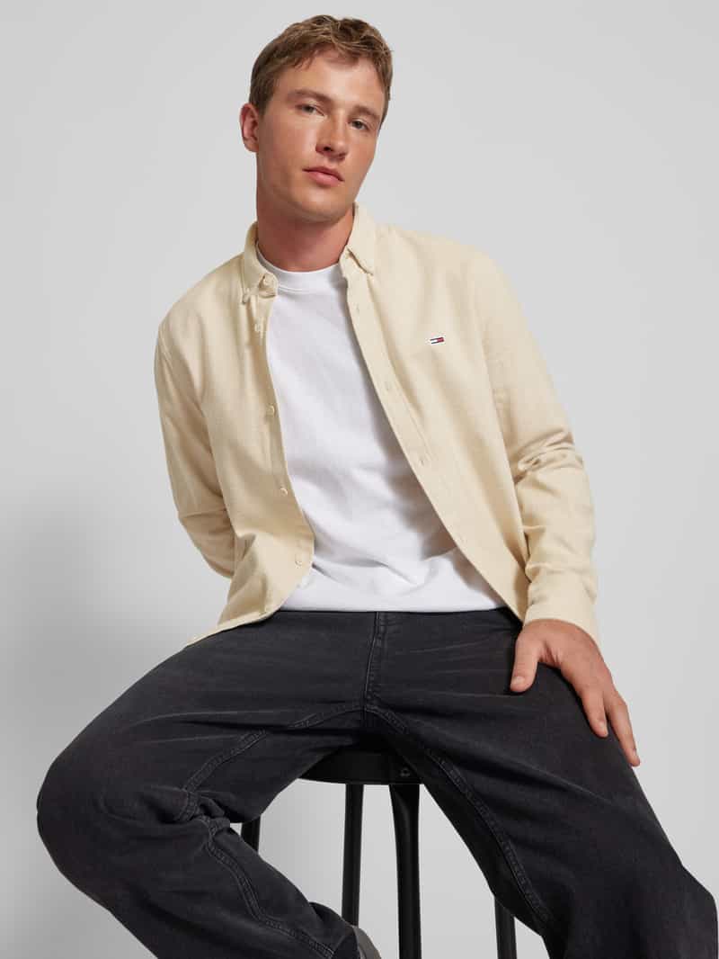 Tommy Jeans Regular fit flanellen overhemd met button-downkraag