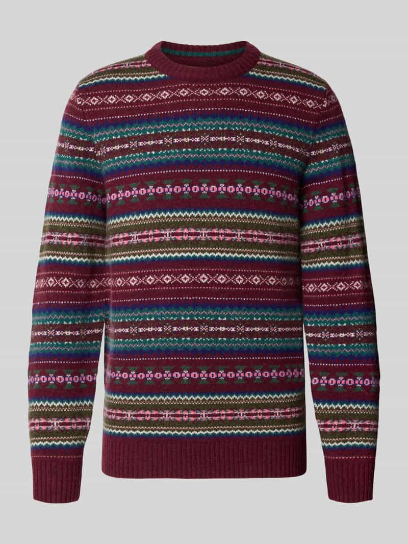 MCNEAL Slim gebreide pullover van katoenmix met ronde hals
