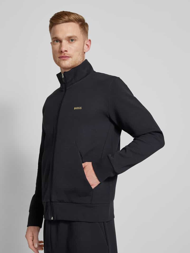 BOSS Green Sweatjack met opstaande kraag model 'Skaz'