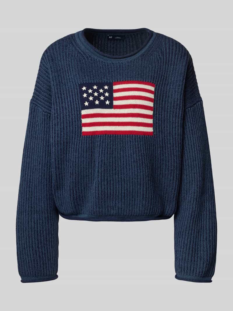 GAP Regular fit gebreide pullover met motiefstitching model 'Americana'