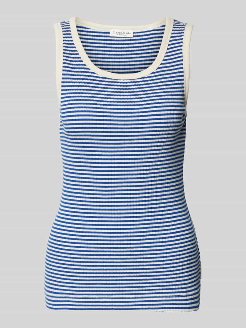 Marc O'Polo Slim fit top in een gestreepte katoenmix