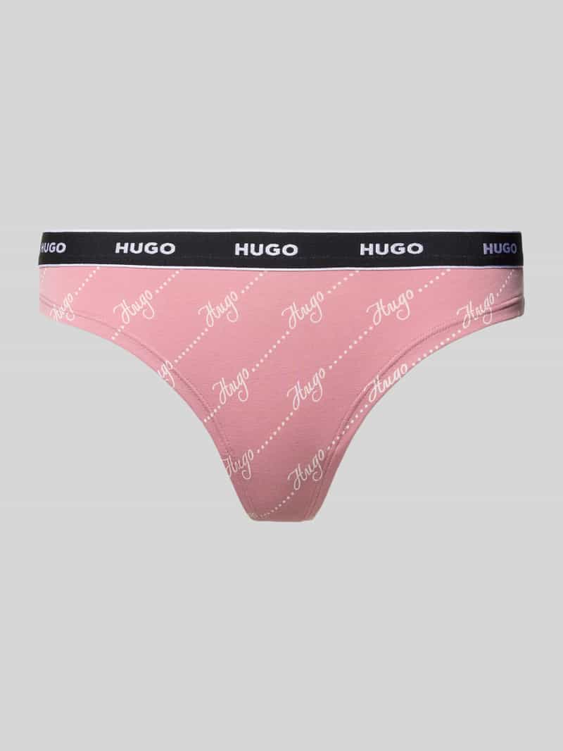 HUGO String van katoenmix model 'THONG STRIPE PYP'