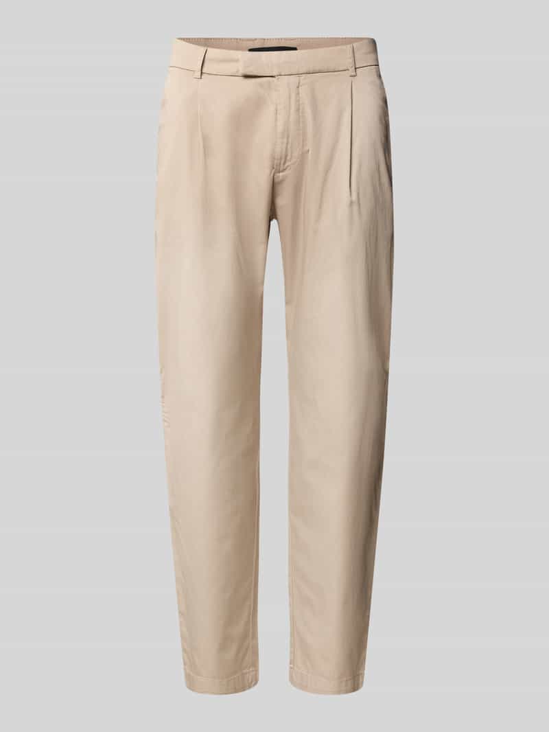 slim fit pantalon met biezen en Franse steekzakken