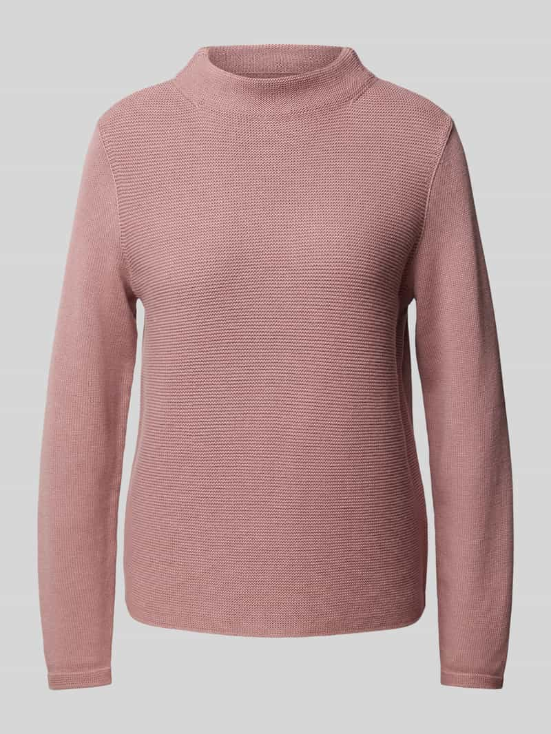 MARC O POLO Slim fit gebreide pullover van hoogwaardig katoen met fijn averecht tricot