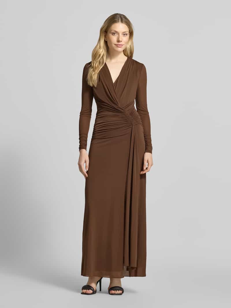 Forever New Maxi-jurk in wikkellook model 'Amara' donkerbruin, foto 3