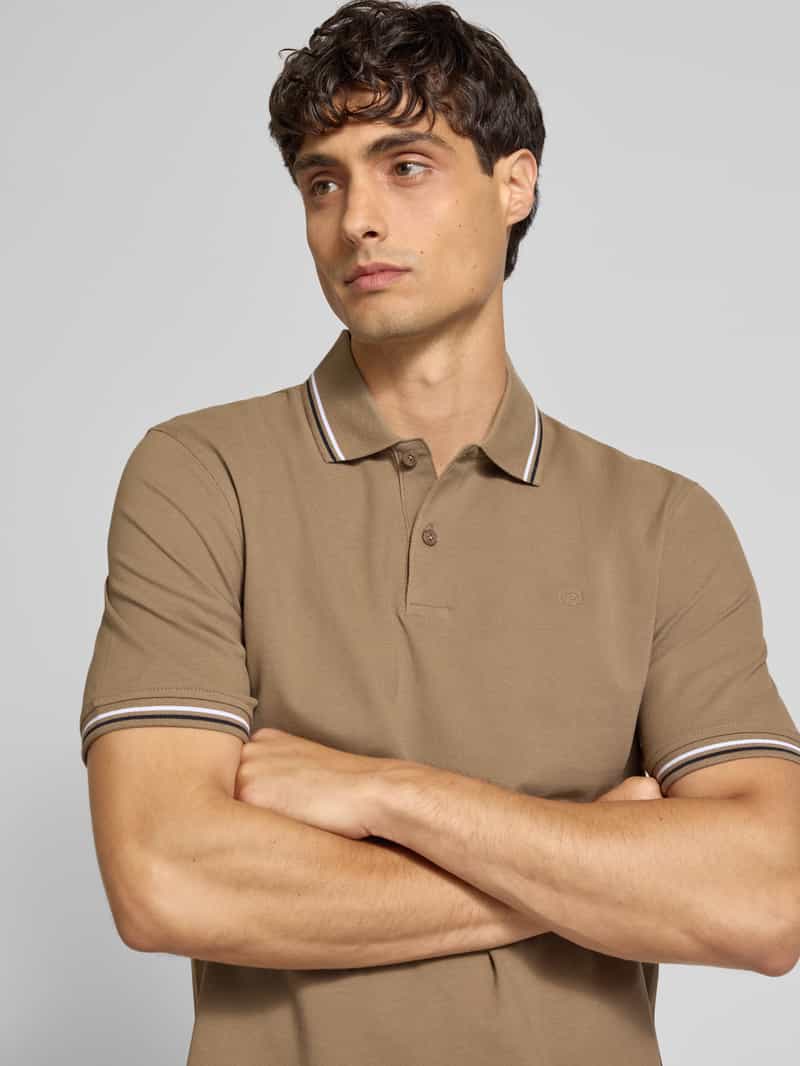 Bugatti Poloshirt met korte knoopsluiting