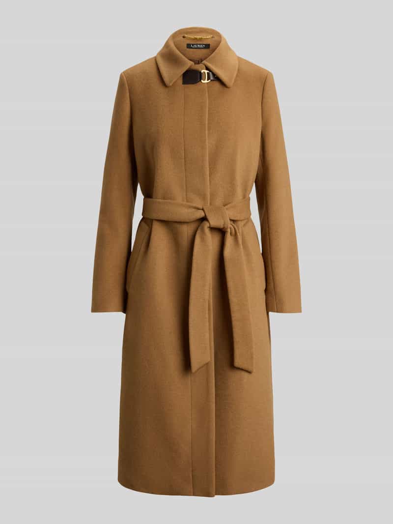 Lauren Ralph Lauren Regular fit lange jas van wolmix met wol en kasjmier