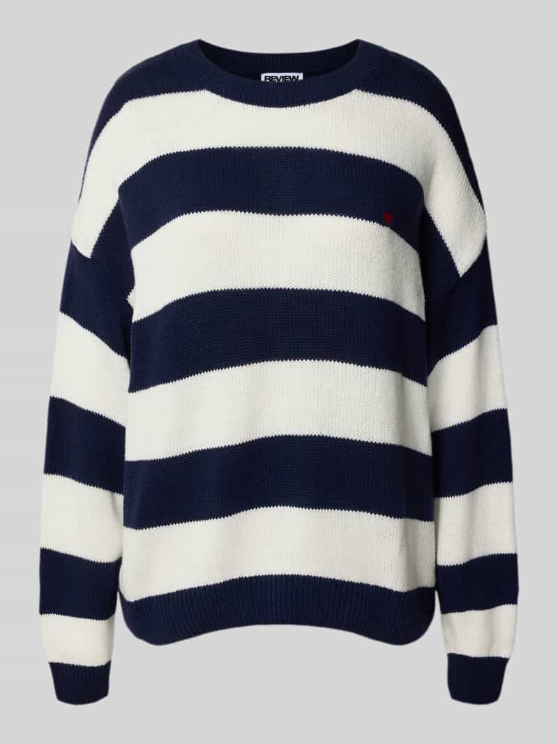 Relaxed fit gebreide pullover met streepmotief