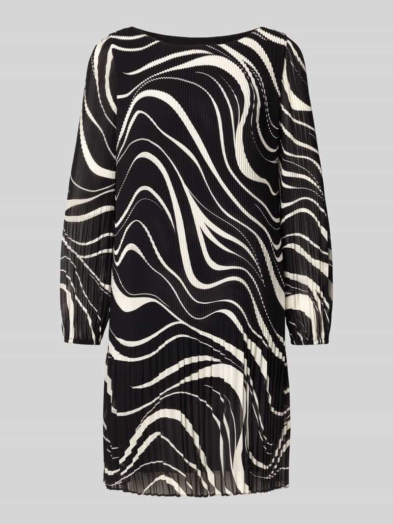 s.Oliver BLACK LABEL Loose fit plisséjurk met all-over motief