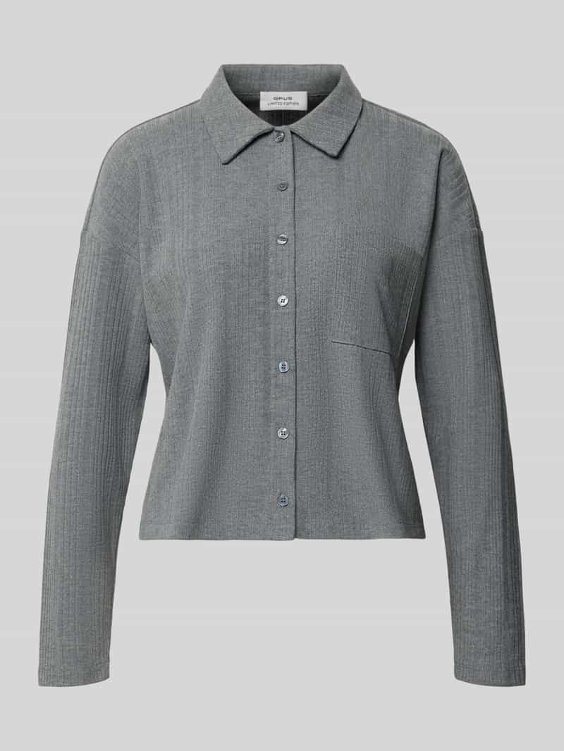 Kort shirt met lange mouwen met borstzak model 'Sawoni'