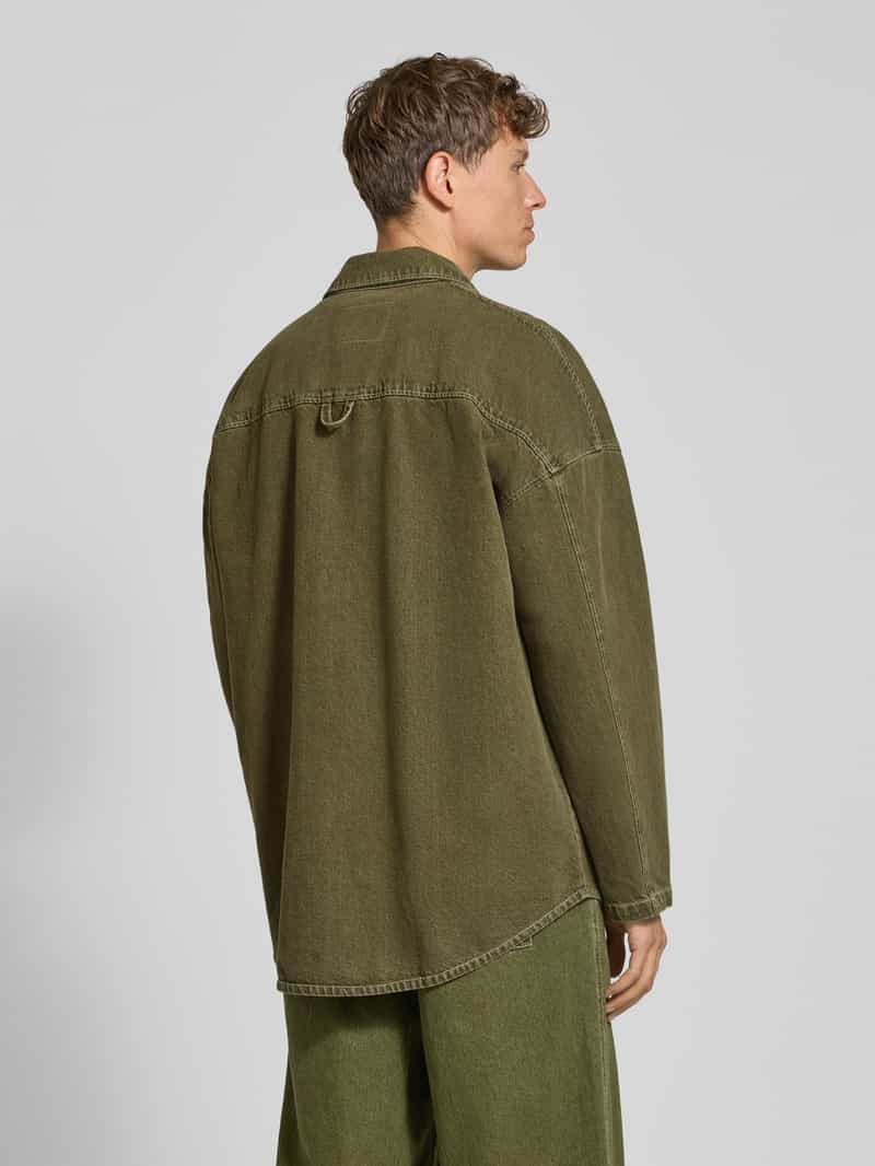 American vintage relaxed fit jeanshemd met labeldetail model 'UZATOWN CHEMISES'