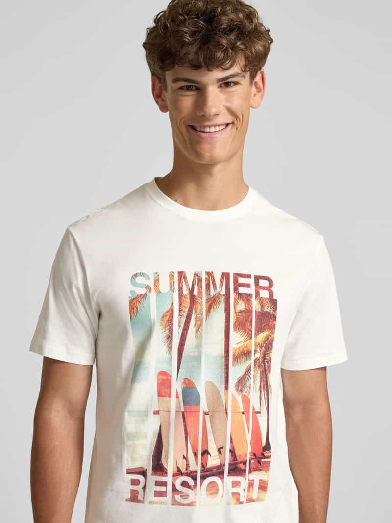 Only & Sons Regular fit T-shirt met motiefprint