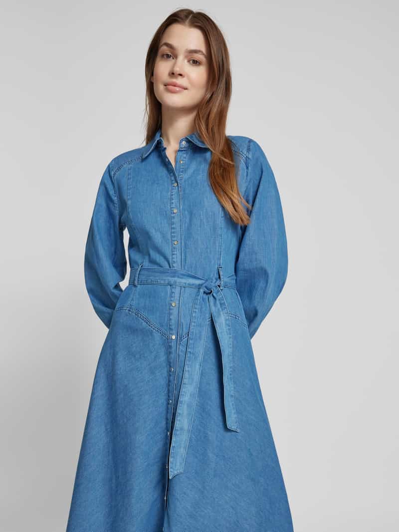Bash Jeansjurk met strikceintuur model 'LOLA'