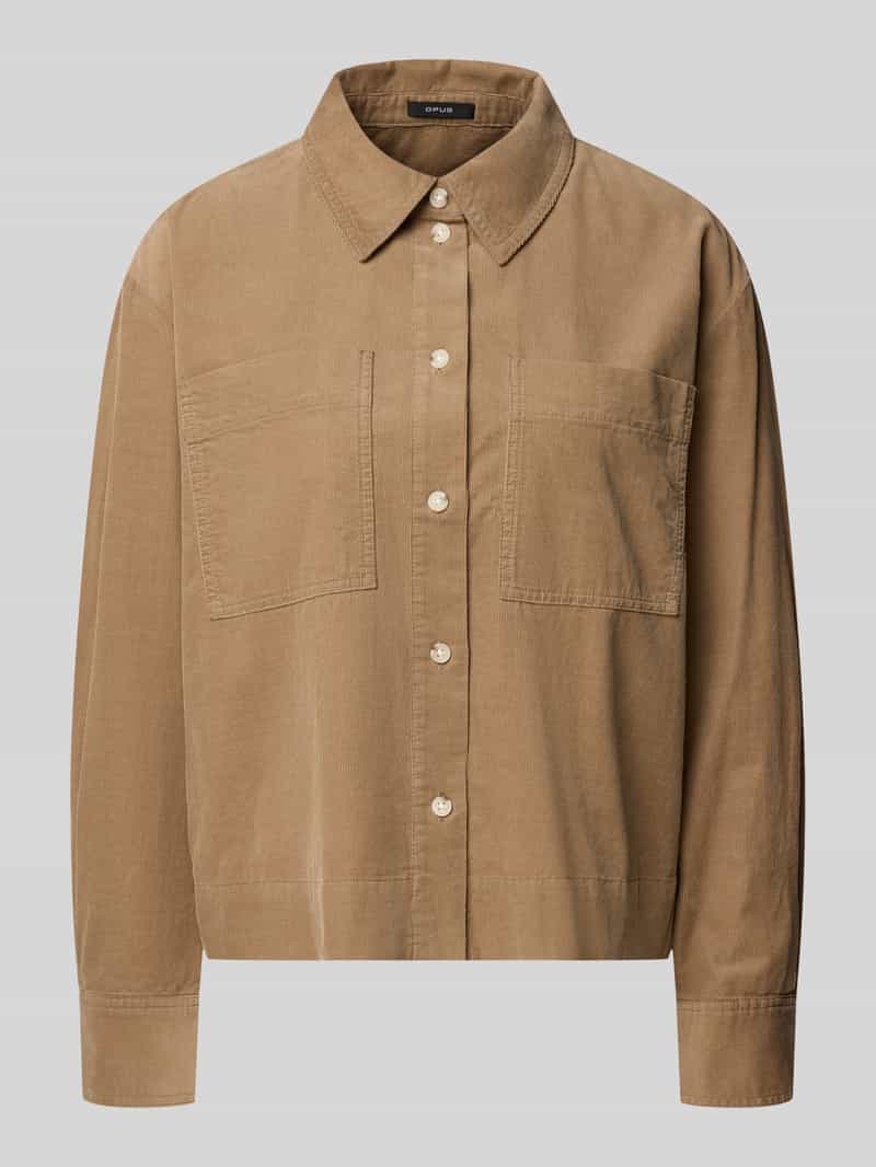 Regular fit blouse met lange mouwen van puur katoen model 'Fronna'