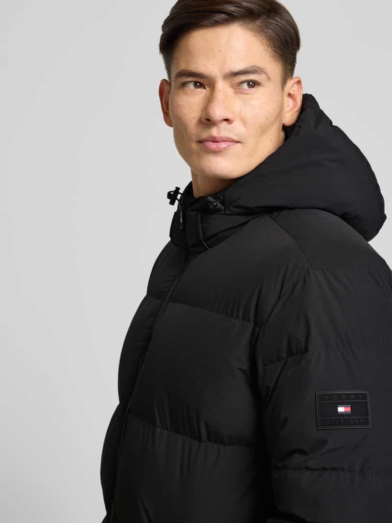 Tommy Hilfiger Regular fit lange donsjas met labelpatch