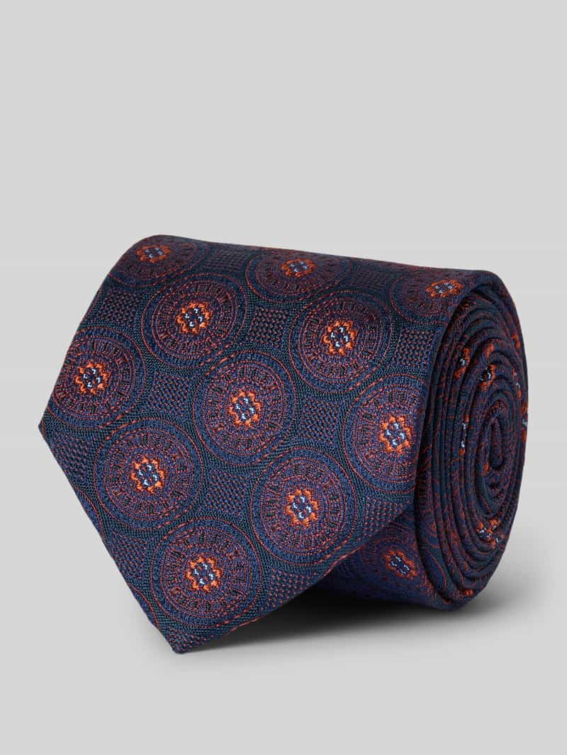 Monti Zijden stropdas met all-over print (7 cm)