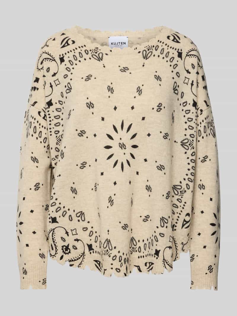 Kujten Oversized gebreide pullover met ronde hals model 'MELA'