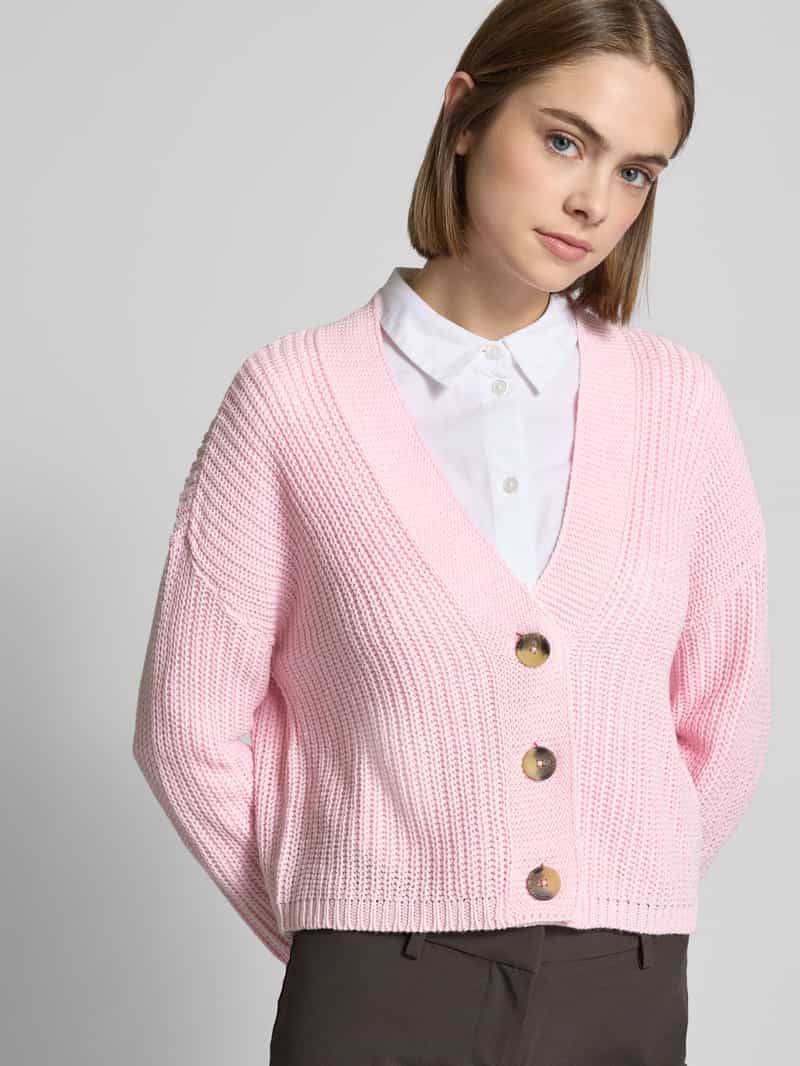 Only Regular fit gebreid jack met knopen in hoornlook model 'CAROL'