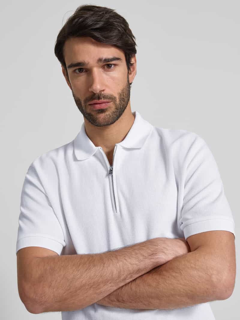 Boss Regular fit poloshirt met ritssluiting model 'Paras'