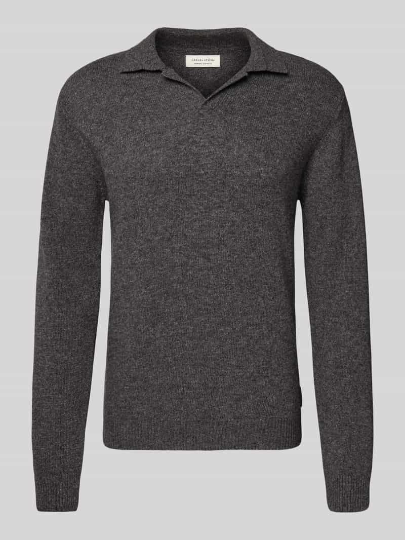 casual friday Gebreide pullover van wolmix met polokraag model 'Karl'