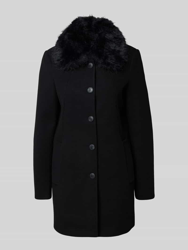 Vero Moda Regular fit lange jas met kraag van imitatiebont model 'AUTUMN'