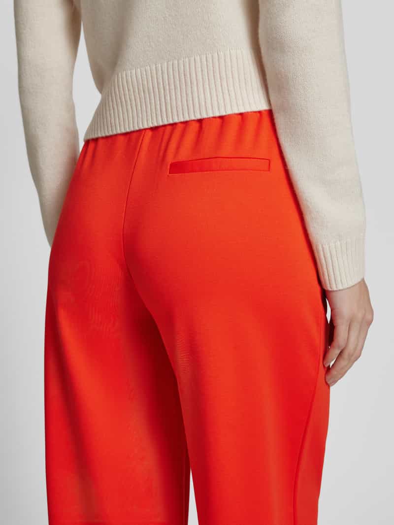 Ichi Wide leg stoffen broek met bandplooien model 'KATE'