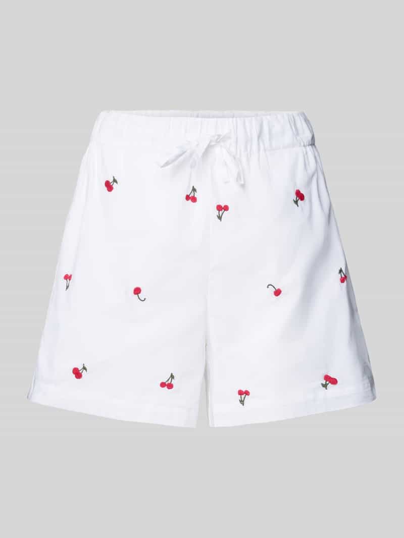 Only Relaxed fit korte broek van zuiver katoen met borduursel model 'GRACE'