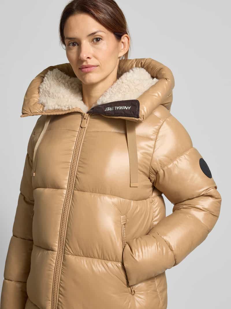 SAVE THE DUCK Gewatteerde lange jas met capuchon model 'BELLA'