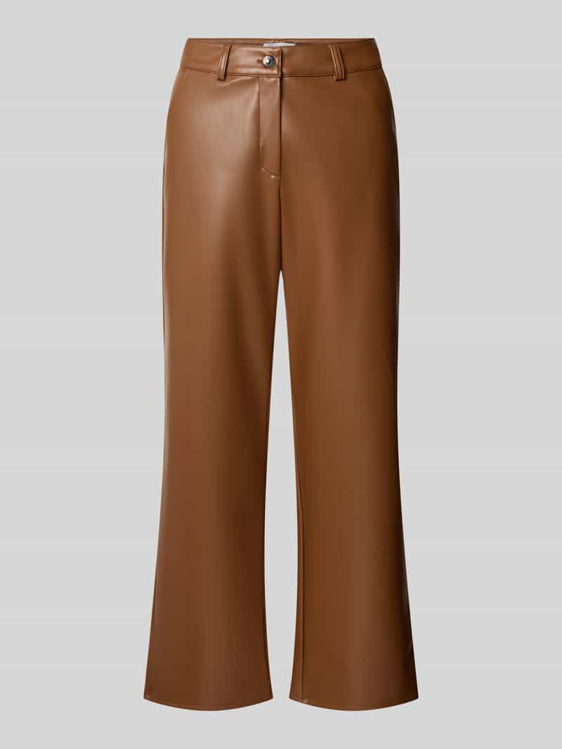 MORE & MORE Flared fit stoffen broek in leerlook
