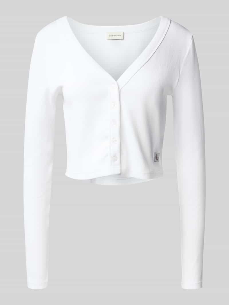 Calvin Klein Jeans Kort gebreid jack met knoopsluiting