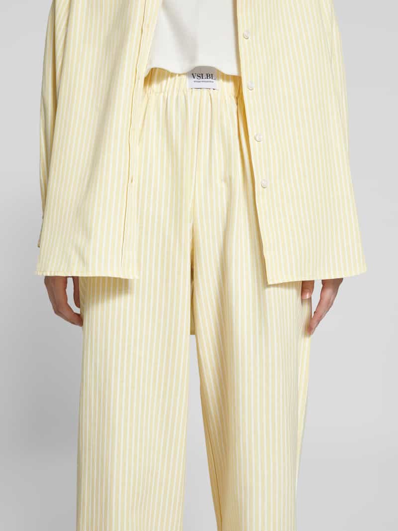 VILLA SOPHIE Wide leg stoffen broek met elastische band model 'STELLA'