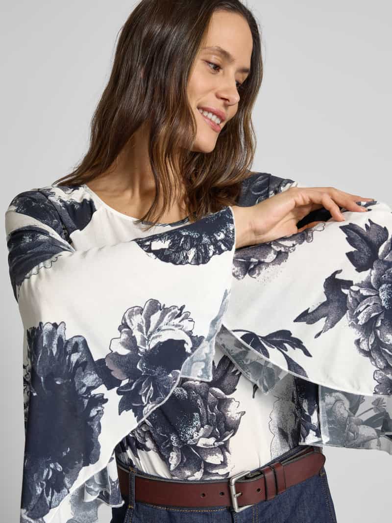 monari Regular fit blouse met ronde hals