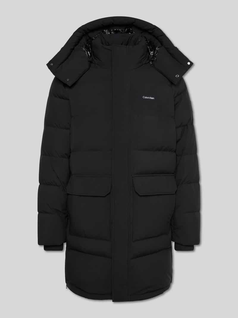 CK Calvin Klein Regular fit gewatteerd jack met afneembare capuchon