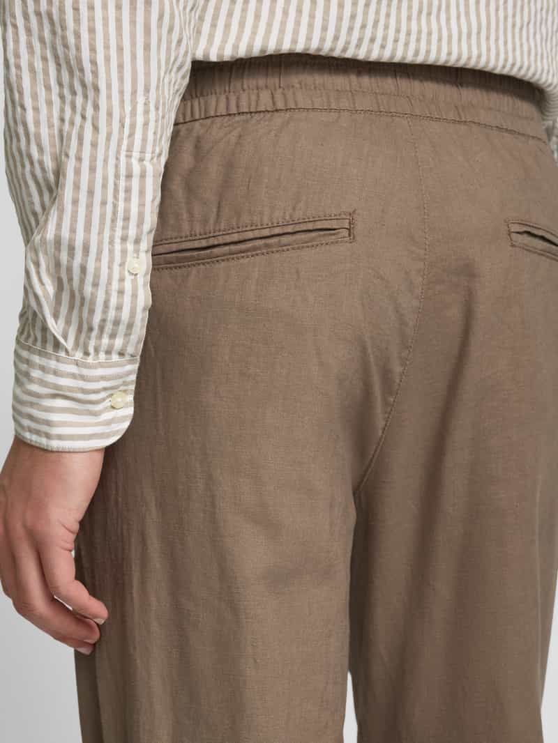 Matinique Regular fit linnen broek met elastische band model 'barton'