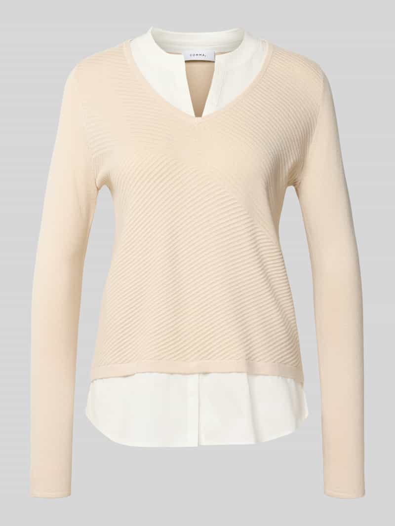 comma Gebreide pullover met structuurmotief