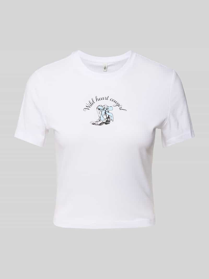 Only Slim fit T-shirt van puur katoen model 'KARINA'