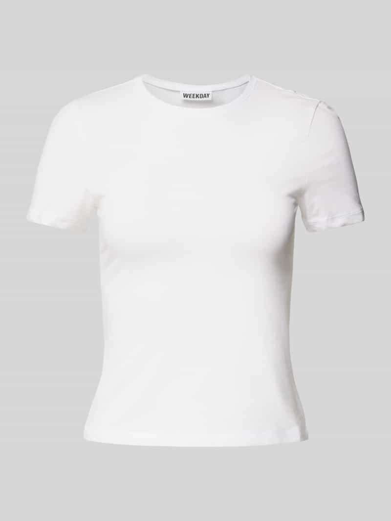 Weekday Slim fit T-shirt met ronde hals