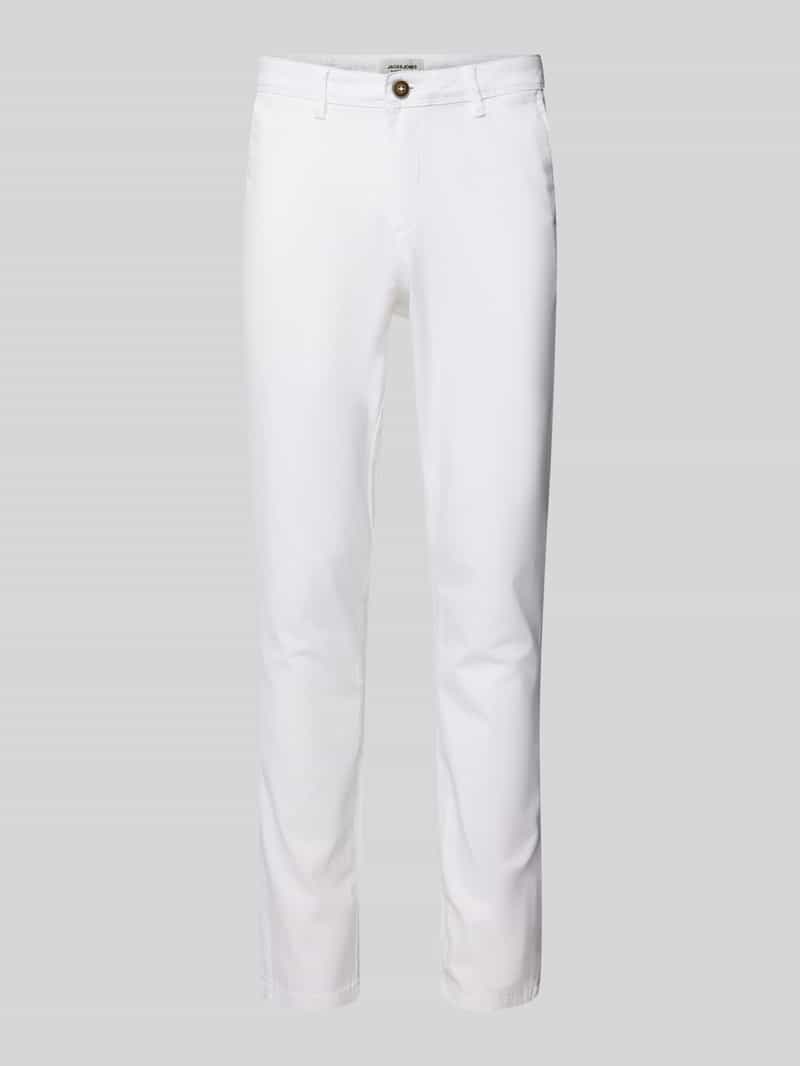 Slim fit chino met ceintuurlussen, model 'MARCO BOWIE'