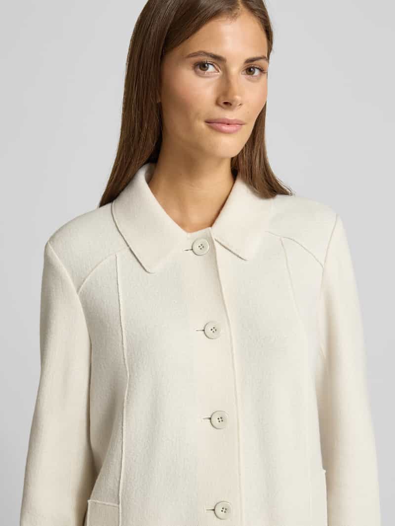 Marc Cain Slim fit lange blazer van scheerwol