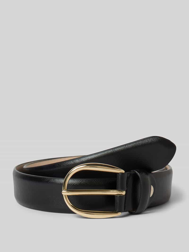 Vanzetti Leren riem met labelapplicatie