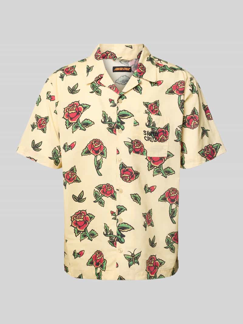 Santa Cruz Regular fit vrijetijdsoverhemd met reverskraag model 'FLASH ROSES'