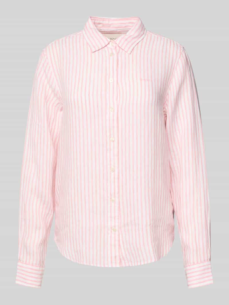 Gant Regular fit linnen overhemdblouse met logostitching