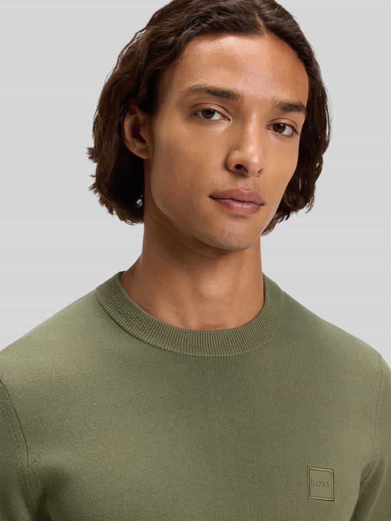 Boss Orange Regular fit gebreide pullover van een mix van katoen en kasjmier