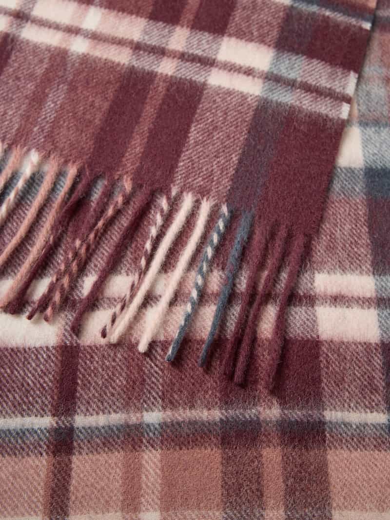 Barbour Sjaal met franjes van een mix van wol en kasjmier