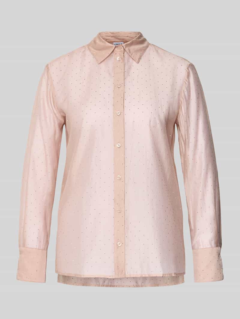 Emily Van den Bergh Regular fit overhemdblouse met siersteentjes