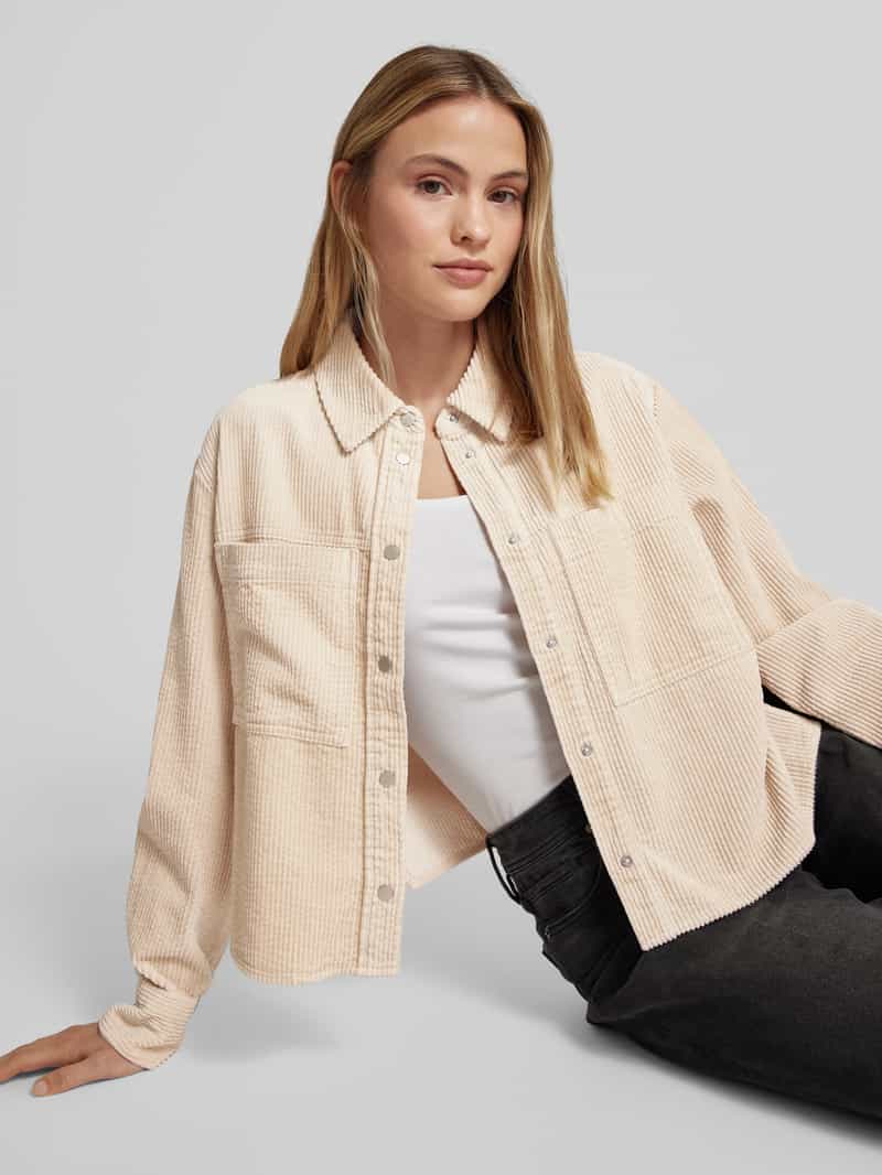 Opus Overhemdblouse van corduroy met kentkraag
