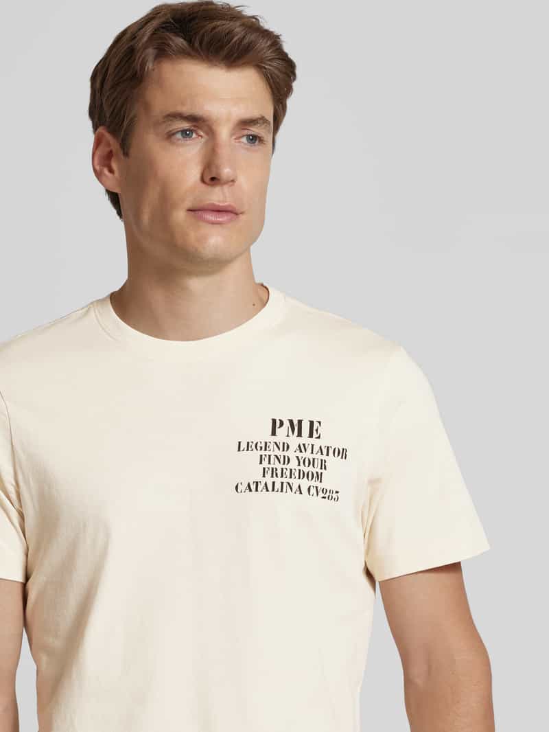 PME Legend T-shirt met statement- en labelprint